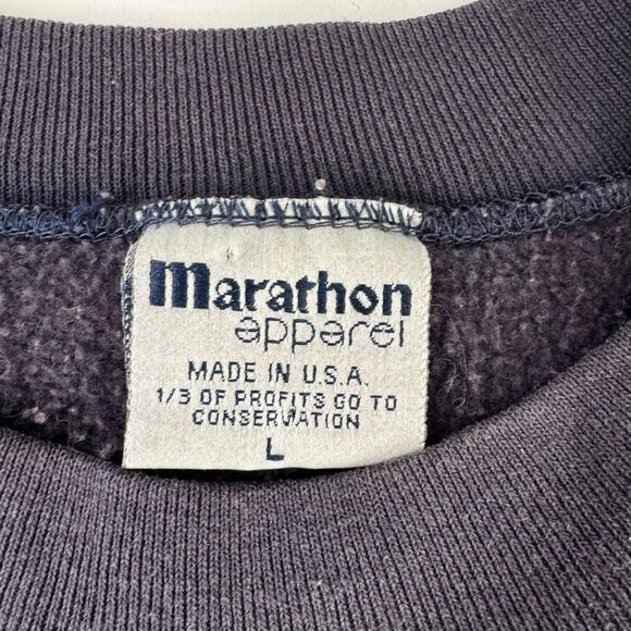 Vtg 90’s Marathon Duke Blue Crewneck Sweatshirt Cotton Exchange USA Large - Picture 5 of 7